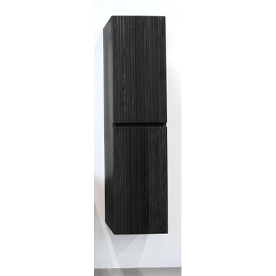 Adema Holz Hoge Kast - 160cm - 2 deuren - greeploos - zwartbruin
