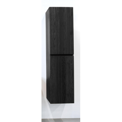 Saniclass Holz Base Hoge Kast - 160cm - 2 deuren - greeploos - zwartbruin SHOWROOMMODEL