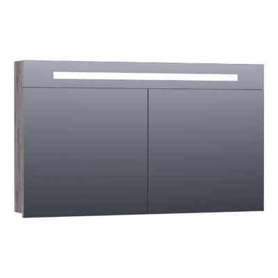 Miroir de toilette BRAUER Promise - 120x70x15cm -- avec éclairage direct - 2 portes miroir unilatérales - Bois flotté