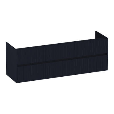 BRAUER Adore Wavy meuble sous-lavabo 160 4 tiroirs softclose - sans poignée - 2 découpes pour siphon - noir mat