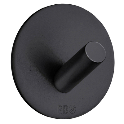 Smedbo Beslagsboden Handdoekhouder - 4.8x4.8x2.2cm - zelfklevend - RVS - Mat Zwart