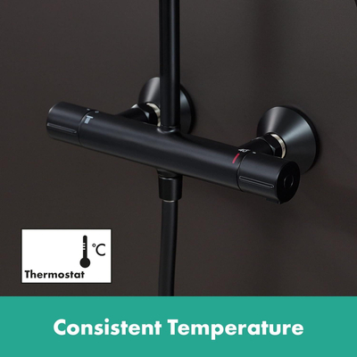 Hansgrohe Vernis Blend regendoucheset – Ø20.5 cm hoofddouche – glijstang – zwart mat
