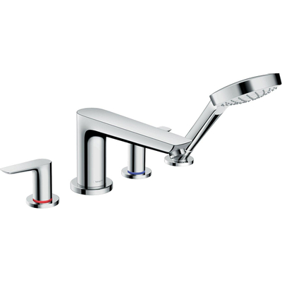 Hansgrohe Talis e Afdekset - 4 gats badrandcombinatie - hoogglans chroom
