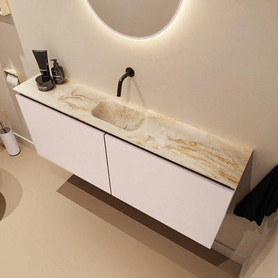 MONDIAZ TURE-DLUX 120cm toiletmeubel Rosee. EDEN wastafel Frappe positie midden. Zonder kraangat.