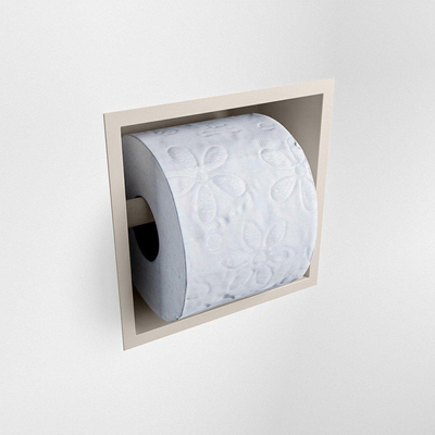 Mondiaz Easy Porte-rouleau de papier toilette - 16x16x8.6cm - Encastré/superficiel - Solid Surface - Lin mat
