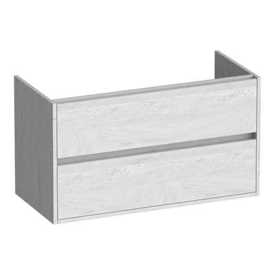 BRAUER Adore Meuble sous-lavabo - 100x46x55cm - 2 tiroirs à fermeture en douceur - sans poignées - 1 découpe pour siphon - Forest Seashell