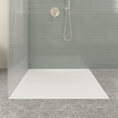 Villeroy & Boch Ecora douchebak - 100x100x3.5cm - afvoer korte zijde - white alpine (wit)