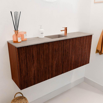 Mondiaz JOYA-DLUX 100cm toiletmeubel - kleur Ruby - Wastafel FAYE positie Midden 1 kraangat kleur Saba.
