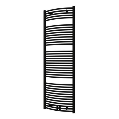 Plieger Palmyra designradiator horizontaal gebogen middenaansluiting 1775x600mm 1046W mat zwart
