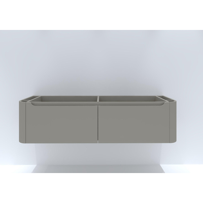 H&R Badmeubelen Juice Wastafelonderkast - 160x45x40cm - afgeronde hoeken - 2 lades - geïntegreerde greep - beige mat