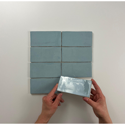 ÉCHANTILLON Cifre Cerámica Carreau mural Atlas Sky Brillo Vintage Brillant bleu clair