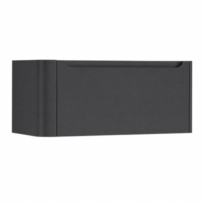 H&R Badmeubelen Juice Wastafelonderkast - 100x45x40cm - linkerhoek afgerond - 1 lade - geïntegreerde greep - antraciet mat