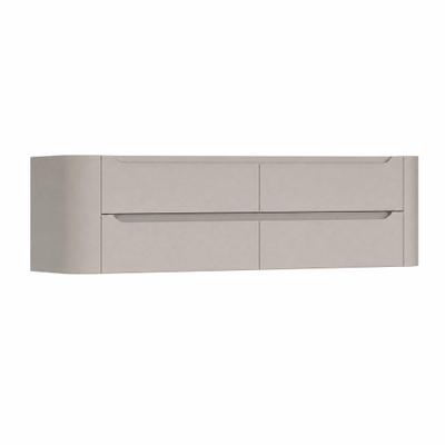 H&R Badmeubelen Juice Wastafelonderkast - 160x45x50cm - afgeronde hoeken - 4 lades - geïntegreerde greep - beige mat