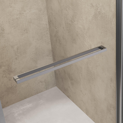 BRAUER Luminis Porte de niche - 120x200 - 2 éléments pivotants vers l’intérieur - verre transparent - réversible - incl. traitement anticalcaire - inox brossé PVD