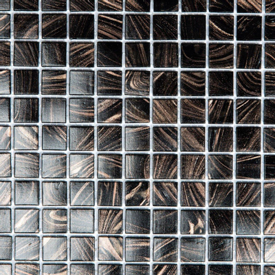 La Mosaic Factory Amsterdam carreau mosaïque - 32,2x32,2cm - carrelage mural et de sol - Carré - Verre Noir brillant