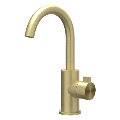 IVY Tribe Mitigeur de lavabo - sur pied - bec orientable - coldstart - ACIER INOXYDABLE 316 - or brossé mat PVD