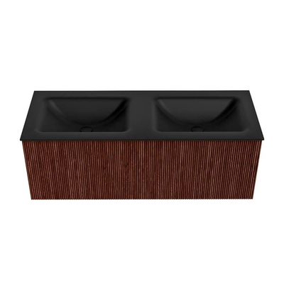 Mondiaz KURVE Badkamermeubelset - 120x46x40cm - 1 lade - wastafel solid surface - dubbel - 2 kraangaten - Ruby