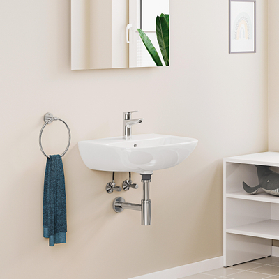 GROHE Start Edge wastafelkraan - s-size - opbouw - voorsprong 9.3cm - zonder waste - chroom