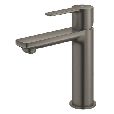 GROHE Lineare wastafelkraan - s-size - waterbesparend - met push open waste - gladde body - brushed hard graphite (antraciet)