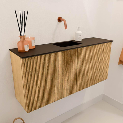 Mondiaz JOYA 90cm toiletmeubel - kleur Oak - Wastafel FAYE positie Midden Zonder kraangat kleur Urban.
