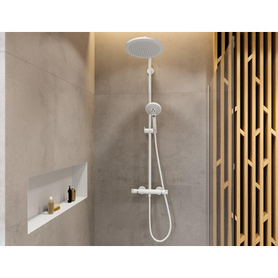 Hansgrohe Croma Select S ensemble de douche pluie apparent – douche de tête Ø 28 cm – barre de douche 103.8 cm – blanc mat