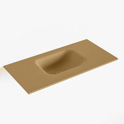 Mondiaz LEX Fontaine - 60x30x0.9cm - lavabo au centre - sans trous de robinet - pour meuble de toilettes - Solid surface - Oro