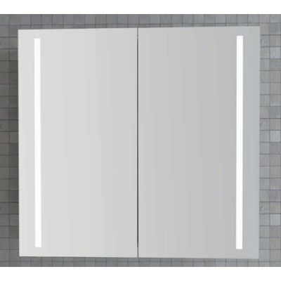 Plieger Lyndalu spiegelkast met LED verlichting 65cm aluminium