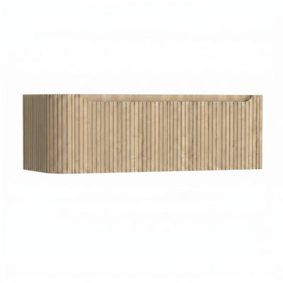 H&R Badmeubelen Juice Wastafelonderkast - 120x45x40cm - linkerhoek afgerond - 3D-front - 2 lades - geïntegreerde greep - french oak