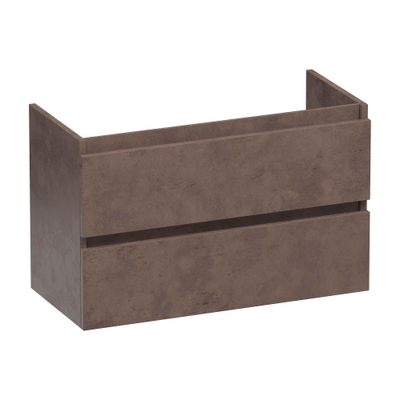 BRAUER Joy wastafelonderkast ondiep - 80x39x50cm - 2 softclose lades - greeploos - 1 sifon uitsparing - Erosion