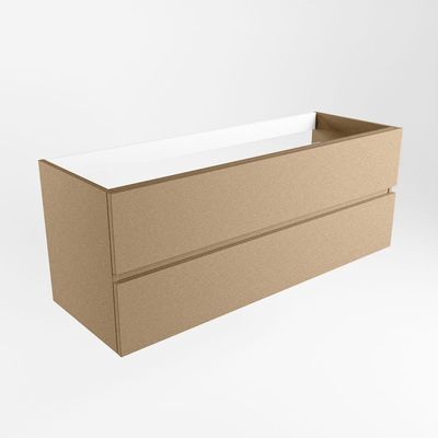 Mondiaz VICA wastafelonderkast - 130x45x50cm - 2 lades - uitsparing midden - softclose - Oro