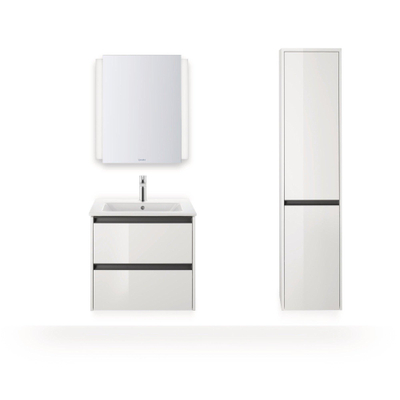 Duravit Ketho.2 Spiegel - met led verlichting verticaal - 60x70cm - met sensorschakelaar rechtsonder - mat wit