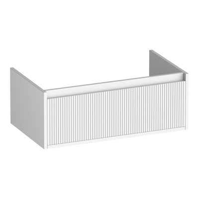 BRAUER Hope Wavy meuble sous-lavabo 80 1 tiroir softclose sans poignée - 1 découpe pour siphon - blanc mat
