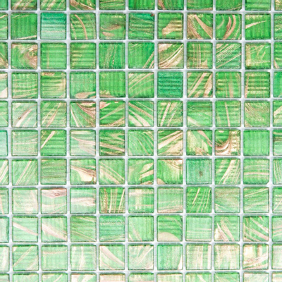 The Mosaic Factory Amsterdam mozaïektegel - 32.2x32.2cm - wand en vloertegel - Vierkant - Glas Green glans