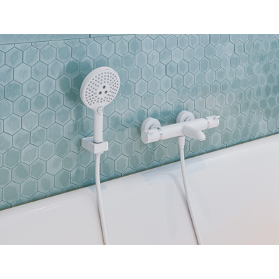 Hansgrohe Ecostat comfort badthermostaat met handdoucheset mat wit - SHOWROOMMODEL