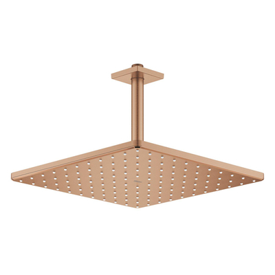 Grohe Rainshower Mono 310 Cube Hoofddouche - 31x 31cm - 1 straalsoort - plafondarm 14.2cm - brushed warm sunset (koper)