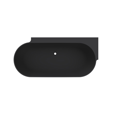 Arcqua Havana Baignoire semi-autoportante - 170x80cm - droite - noir mat