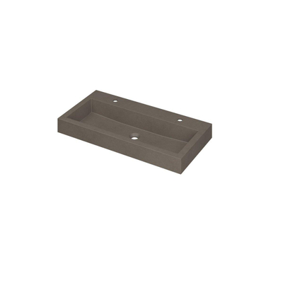 INK Momento lavabo - 90x45x9cm - 1 bassin - 2 trous de robinet - Quartz béton
