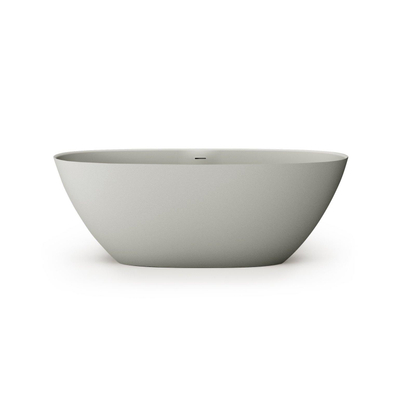 Zeza Element Baignoire îlot- 175x76x60cm - solid surface - gris clair
