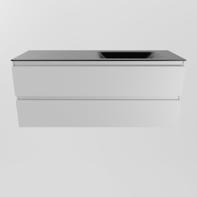 Mondiaz AIVY Ensemble de meuble - 120x45x50cm - 0 trous de robinet - 1 vasque Urban Solid surface - Droite - 2 tiroirs - sans miroir - MDF Talc