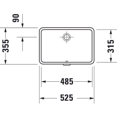 Duravit Vero onderbouwwastafel voor houten console 48.5x31.5cm met overloop zonder kraanvlak wit