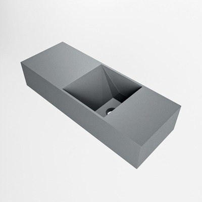 Mondiaz TYNE Fontaine - 60x23x12cm - lavabo droit - sans trous de robinet - solid surface - Plata