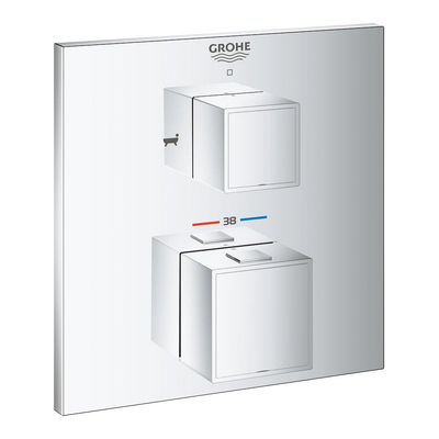 GROHE Grohtherm cube Kit de garniture pour mitigeur thermostatique encastré avec inverseur pour douche et baignoire chrome