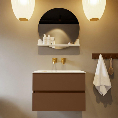 Mondiaz VICA-DLUX Ensemble de meuble de salle de bain - 70cm - meuble sous-vasque repos - 2 tiroirs - lavabo encastrée cloud milieu - sans trous de robinet - version haute de 60cm - opalo