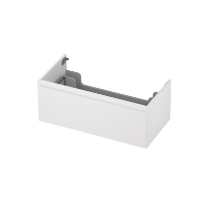 INK Wastafelonderkast - 70x45x35cm - 1 lade - greeploos - MDF lak - Mat wit
