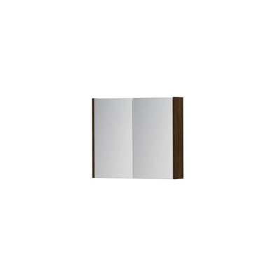 INK SPK1 spiegelkast – 70x60x14 cm – 2 deuren, dubbelzijdige spiegeldeuren – Koper eiken