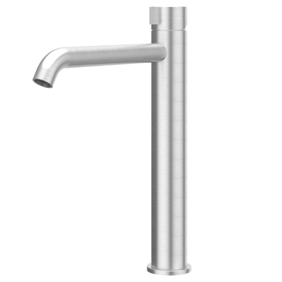 Ivy Tribe wastafelkraan - opbouw - hoog - 1-gats - zonder waste - geborsteld rvs