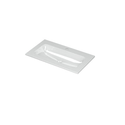 INK Aspekt wastafel - 80x45x1.5cm - 1 wasbak - 1 kraangat - porselein wit glans
