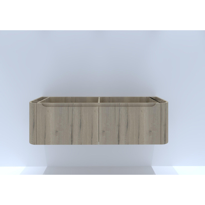 H&R meubles de salle de bains Juice Meuble sous vasque - 140x45x40cm - coins arrondis - 2 tiroirs - poignée intégrée - french oak