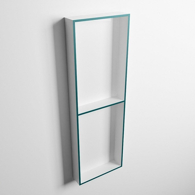 Mondiaz Easy nis 29.5x149.5x8cm voor Inbouw/opbouw 2 open vakken Solid surface Talc/Smag