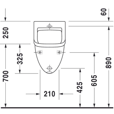 Duravit Starck 3 Urinoir afzuigend - met achterinlaat - met bevestiging - wit